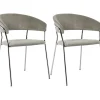 KARE Design Armlehnstuhl Belle Cord Beige Chrom (2/Set)- Stühle