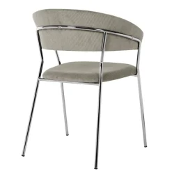 KARE Design Armlehnstuhl Belle Cord Beige Chrom (2/Set)- Stühle