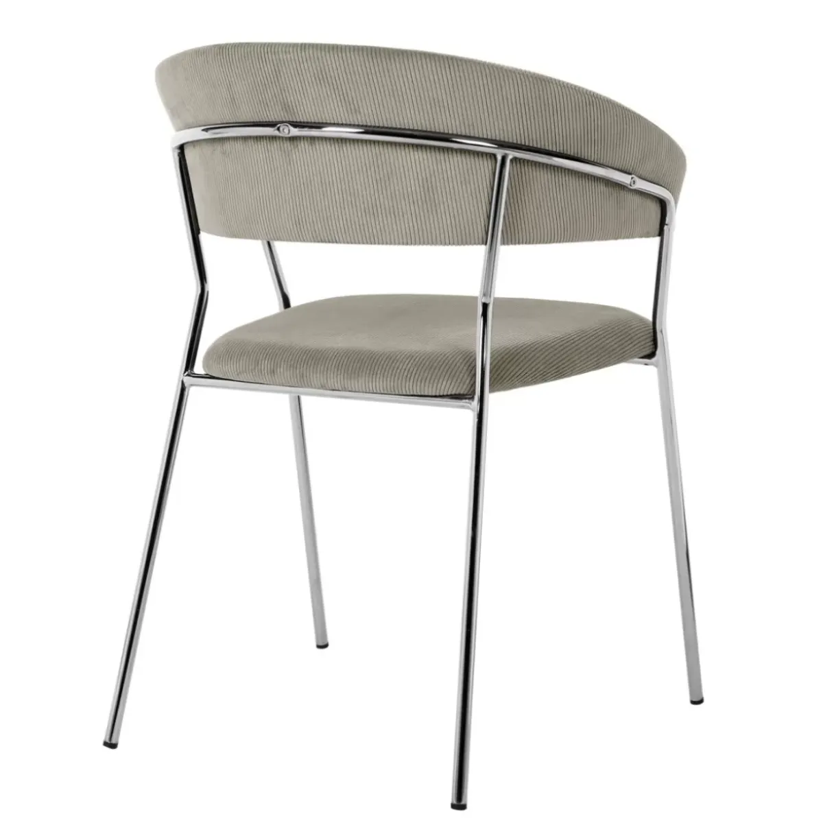 KARE Design Armlehnstuhl Belle Cord Beige Chrom (2/Set)- Stühle