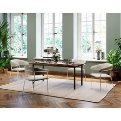 KARE Design Armlehnstuhl Belle Cord Beige Chrom (2/Set)- Stühle