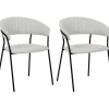 KARE Design Armlehnstuhl Belle Hellgrau (2/Set)- Stühle