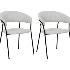 KARE Design Armlehnstuhl Belle Hellgrau (2/Set)- Stühle