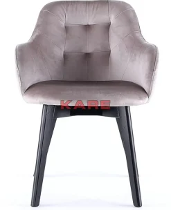 KARE Design Armlehnstuhl Black Lady Velvet Grau- Stühle
