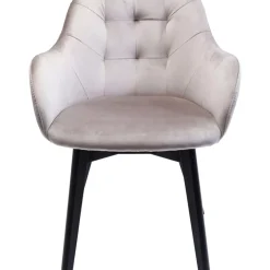 KARE Design Armlehnstuhl Black Lady Velvet Grau- Stühle