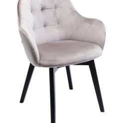 KARE Design Armlehnstuhl Black Lady Velvet Grau- Stühle