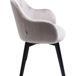 KARE Design Armlehnstuhl Black Lady Velvet Grau- Stühle