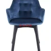 KARE Design Armlehnstuhl Black Lady Velvet Blau- Stühle