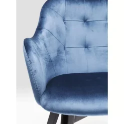 KARE Design Armlehnstuhl Black Lady Velvet Blau- Stühle