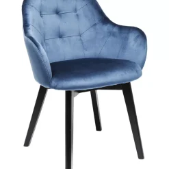 KARE Design Armlehnstuhl Black Lady Velvet Blau- Stühle