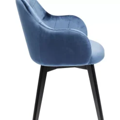 KARE Design Armlehnstuhl Black Lady Velvet Blau- Stühle