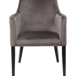 KARE Design Armlehnstuhl Black Mode Velvet Grau- Stühle