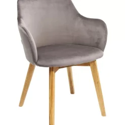 KARE Design Armlehnstuhl Lady Velvet Grau- Stühle