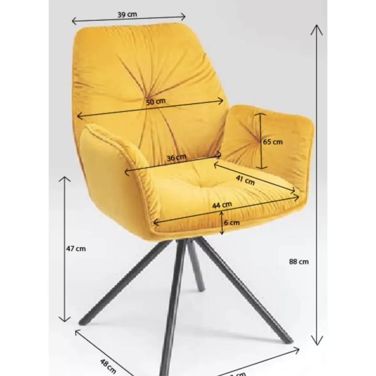 KARE Design Armlehnstuhl Mila Gelb- Stühle