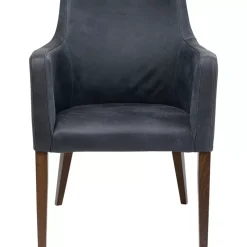 KARE Design Armlehnstuhl Mode Leder Anthrazit- Stühle