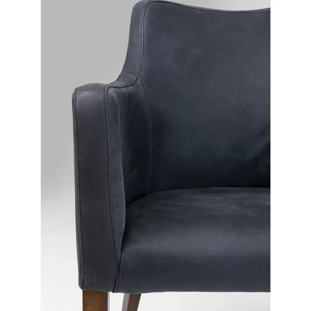 KARE Design Armlehnstuhl Mode Leder Anthrazit- Stühle