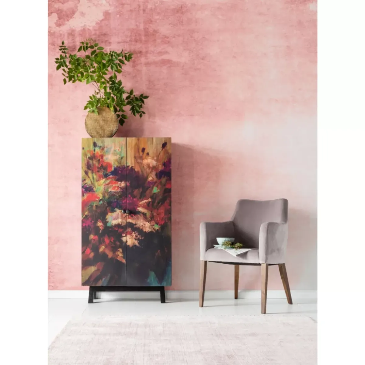 KARE Design Armlehnstuhl Mode Velvet Grau- Stühle