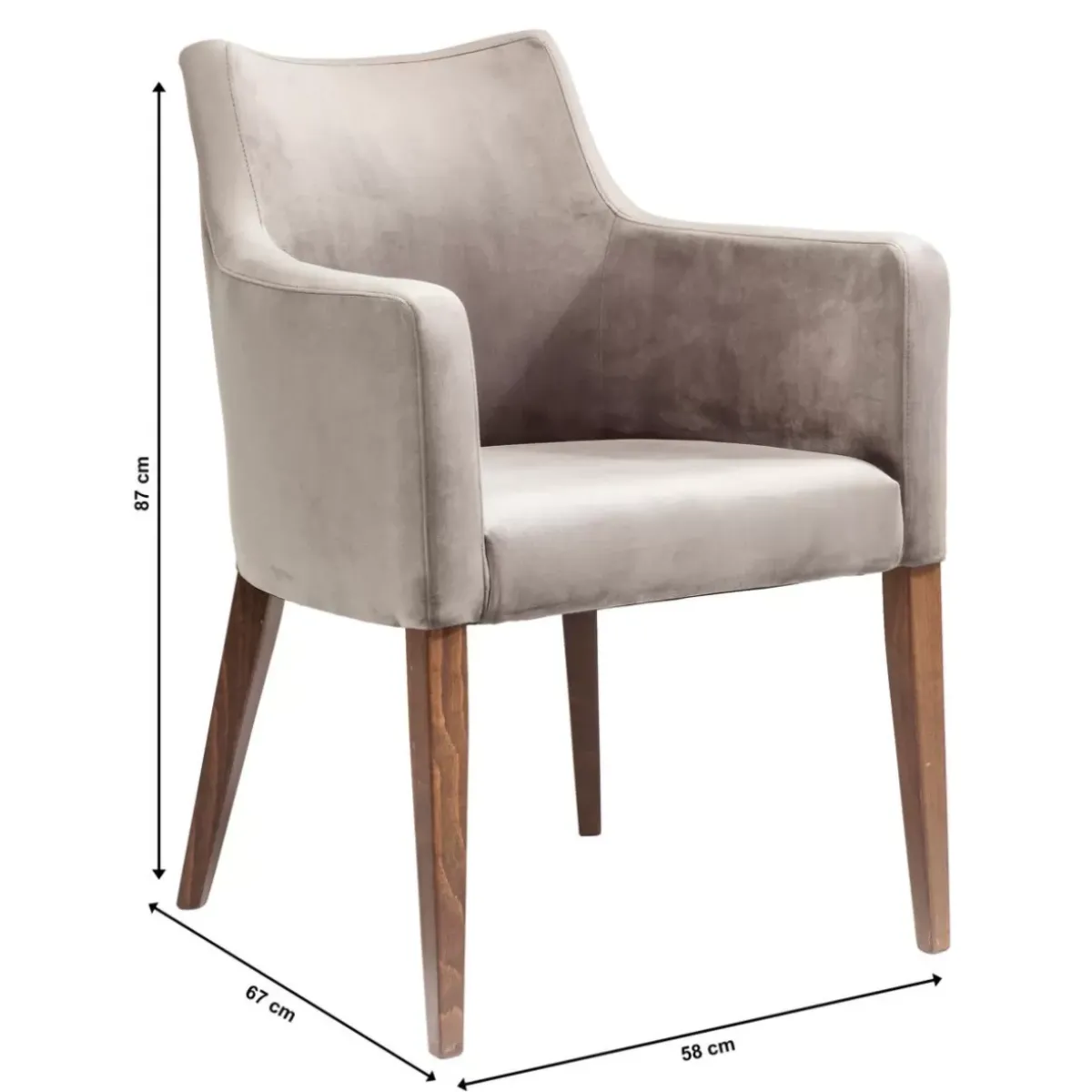 KARE Design Armlehnstuhl Mode Velvet Grau- Stühle