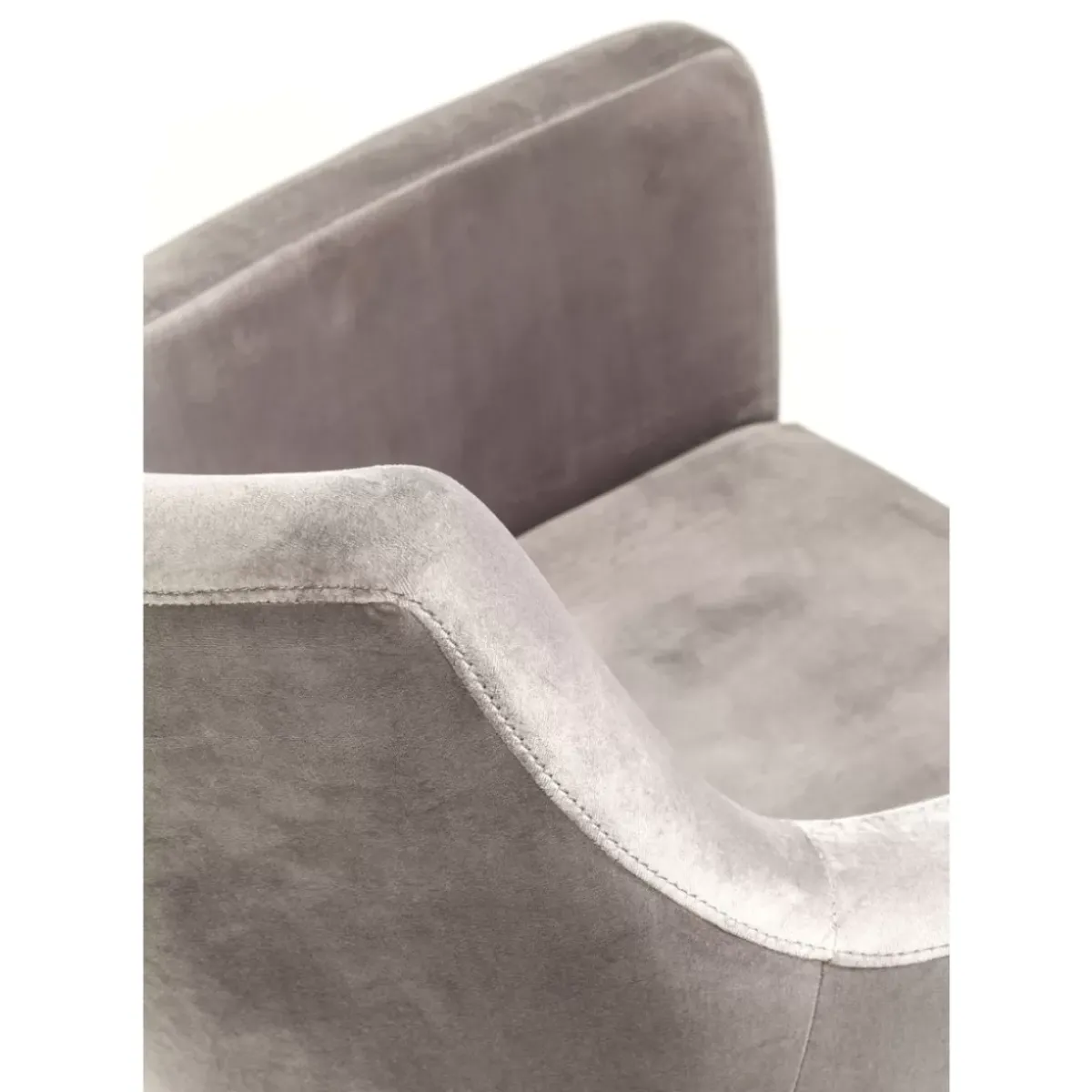 KARE Design Armlehnstuhl Mode Velvet Grau- Stühle