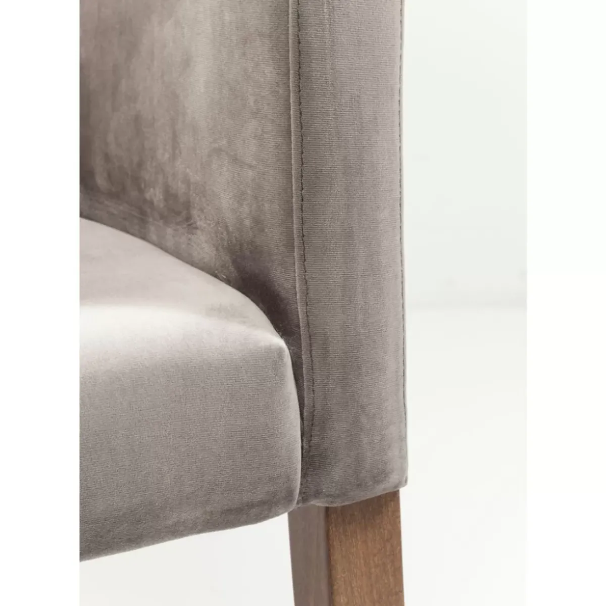 KARE Design Armlehnstuhl Mode Velvet Grau- Stühle