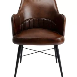 KARE Design Armlehnstuhl Rumba Leder Braun- Stühle