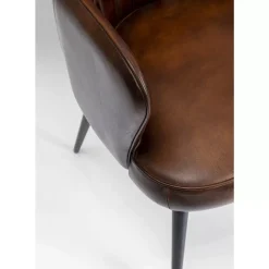 KARE Design Armlehnstuhl Rumba Leder Braun- Stühle