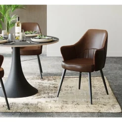 KARE Design Armlehnstuhl Rumba Leder Braun- Stühle