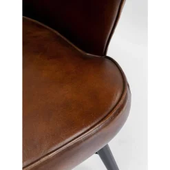 KARE Design Armlehnstuhl Rumba Leder Braun- Stühle