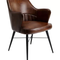 KARE Design Armlehnstuhl Rumba Leder Braun- Stühle