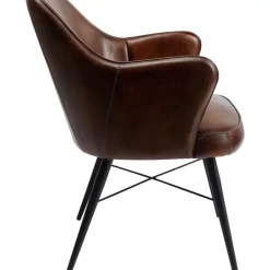 KARE Design Armlehnstuhl Rumba Leder Braun- Stühle