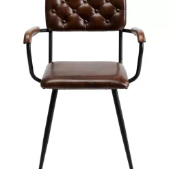 KARE Design Armlehnstuhl Salsa Leder Braun- Stühle