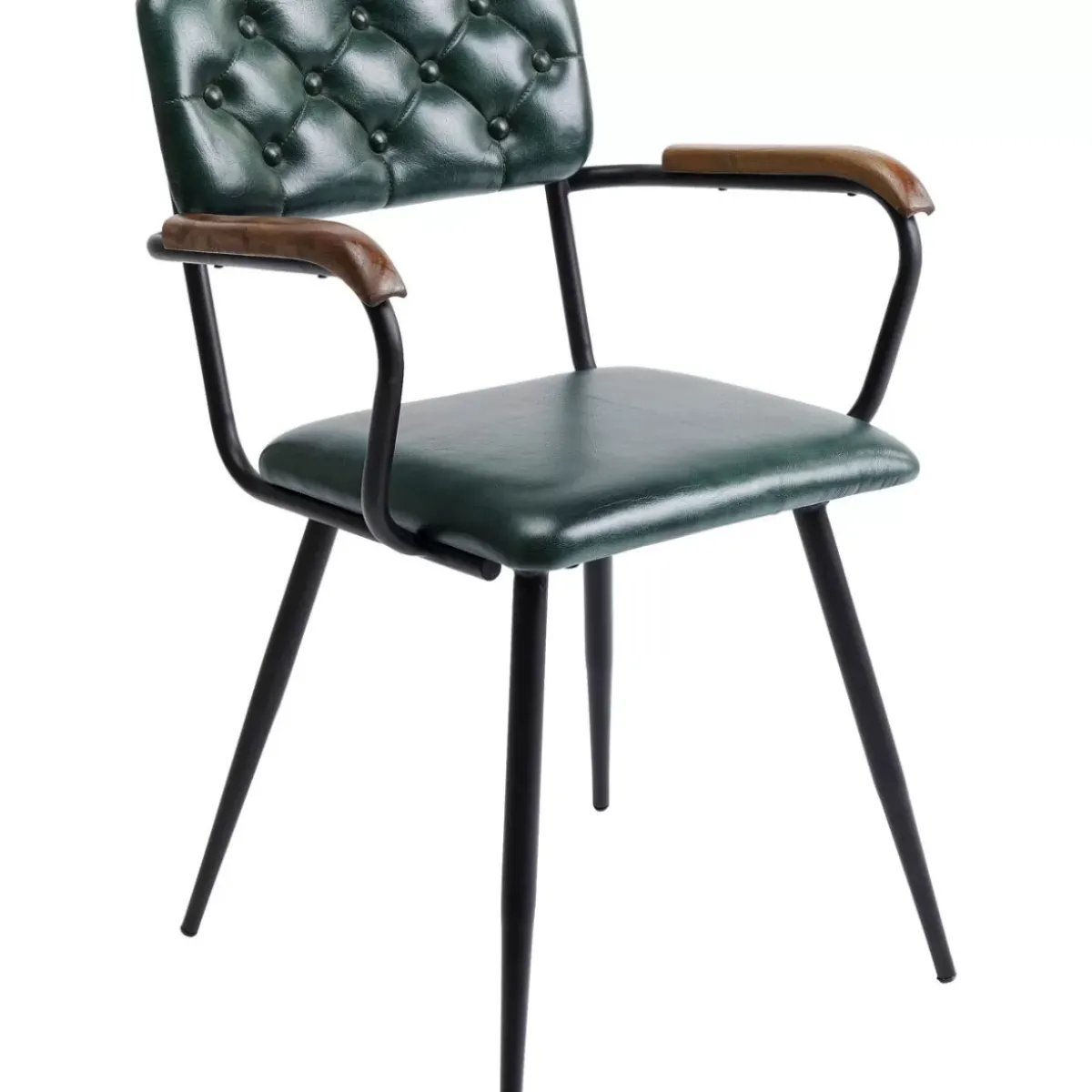 KARE Design Armlehnstuhl Salsa Leder Dunkelgrun- Stühle