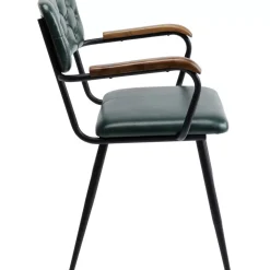 KARE Design Armlehnstuhl Salsa Leder Dunkelgrun- Stühle