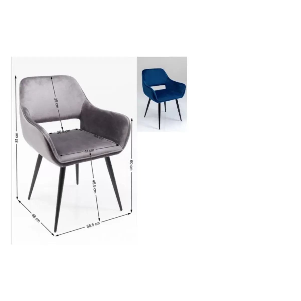 KARE Design Armlehnstuhl San Francisco Blau- Stühle