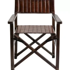 KARE Design Armlehnstuhl Twist Leder Braun- Stühle