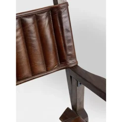 KARE Design Armlehnstuhl Twist Leder Braun- Stühle