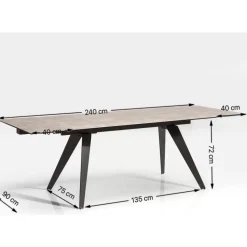 KARE Design Ausziehtisch Amsterdam Dunkel 160(40+40)X90Cm- Tische