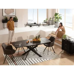 KARE Design Ausziehtisch Twist Schwarz 120(30+30)X90Cm- Tische