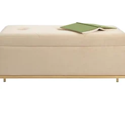 KARE Design Bank Buttons Storage Beige Klein- Sitzbänke