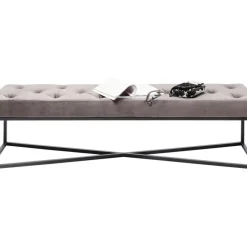 KARE Design Bank Crossover Grau Schwarz 150X40Cm- Sitzbänke