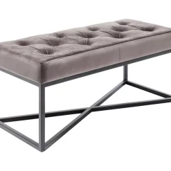 KARE Design Bank Crossover Grau Schwarz 90X40Cm- Sitzbänke