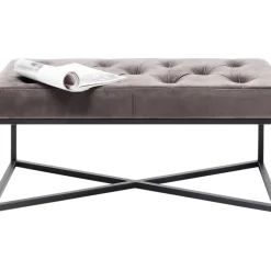 KARE Design Bank Crossover Grau Schwarz 90X40Cm- Sitzbänke