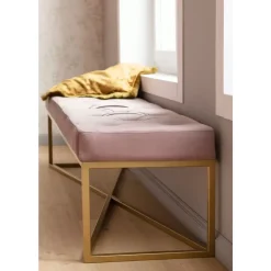 KARE Design Bank Crossover Rose Messing 150X40Cm- Sitzbänke