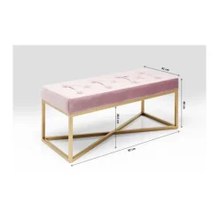 KARE Design Bank Crossover Rose Messing 90X40Cm- Sitzbänke