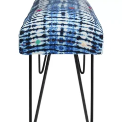 KARE Design Bank Desna Patchwork Blau 80Cm- Sitzbänke