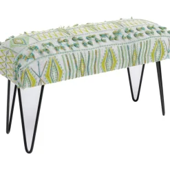 KARE Design Bank Desna Patchwork Grun 80Cm- Sitzbänke