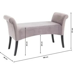 KARE Design Bank Motley Velvet Silvergrey- Sitzbänke
