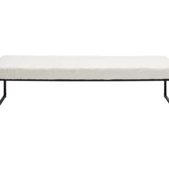 KARE Design Bank Smart Boucle Creme Schwarz 150Cm- Sitzbänke