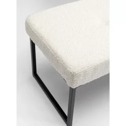 KARE Design Bank Smart Boucle Creme Schwarz 150Cm- Sitzbänke