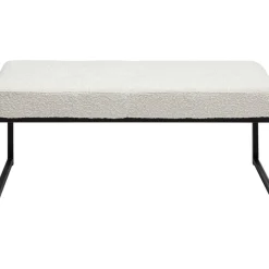 KARE Design Bank Smart Boucle Creme Schwarz 90Cm- Sitzbänke