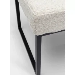 KARE Design Bank Smart Boucle Creme Schwarz 90Cm- Sitzbänke